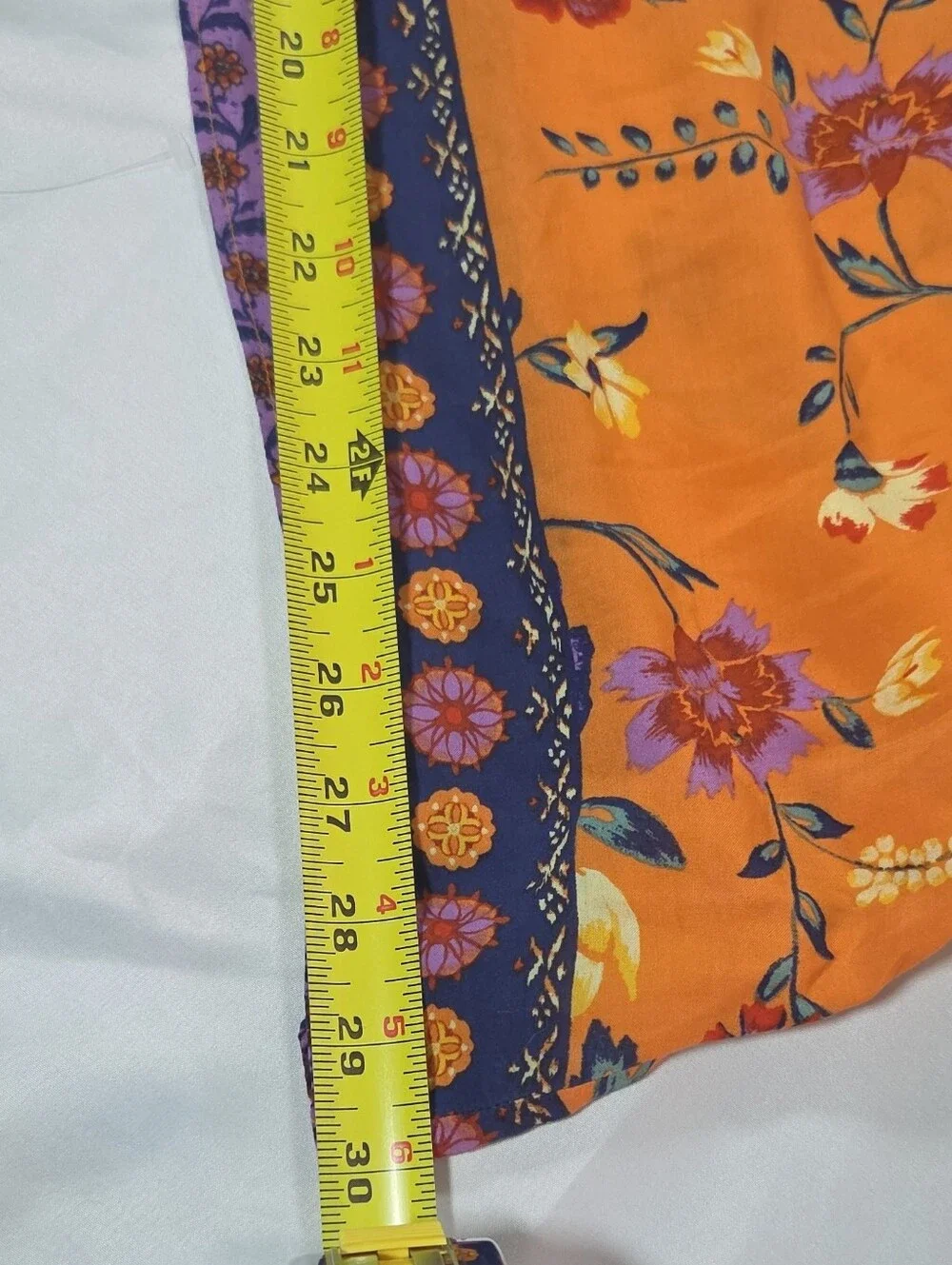 Ecote Women's L Orange Floral Rayon Maxi Dress Sleeveless Strappy Scoop Pullover